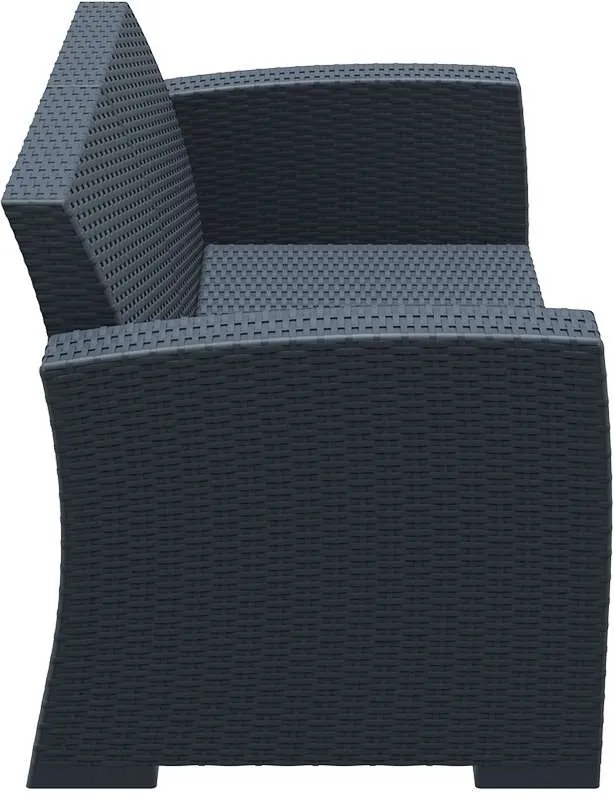 Καναπές 2Θεσιος Monaco Dark Grey Πολυπροπυλενίου 140X79X79εκ.