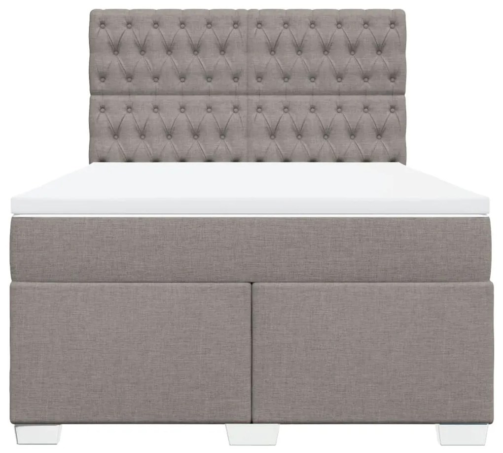 vidaXL Κρεβάτι Boxspring με Στρώμα Taupe 160x200 εκ. Υφασμάτινο