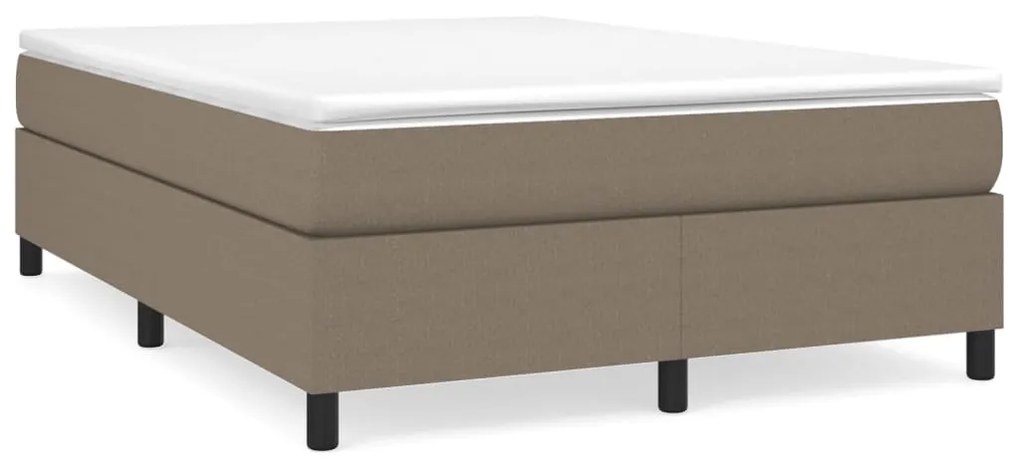 vidaXL Κρεβάτι Boxspring με Στρώμα Taupe 140x200 εκ. Υφασμάτινο