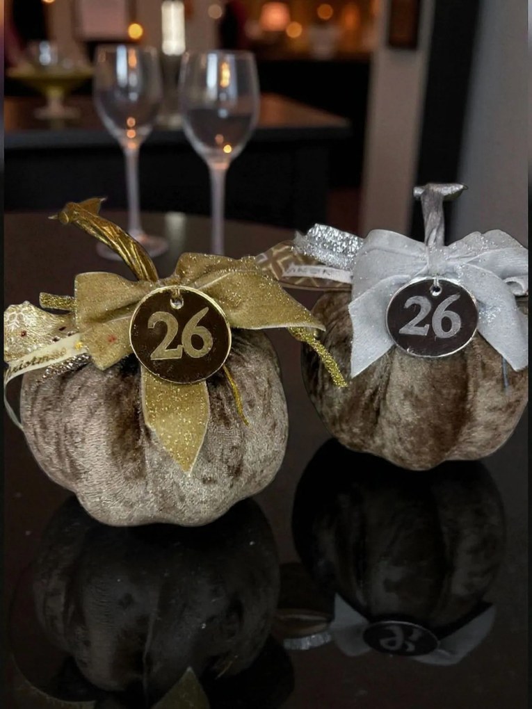 Κολοκύθα Μπεζ Καφέ βελούδινη μεγάλη - Χρυσό