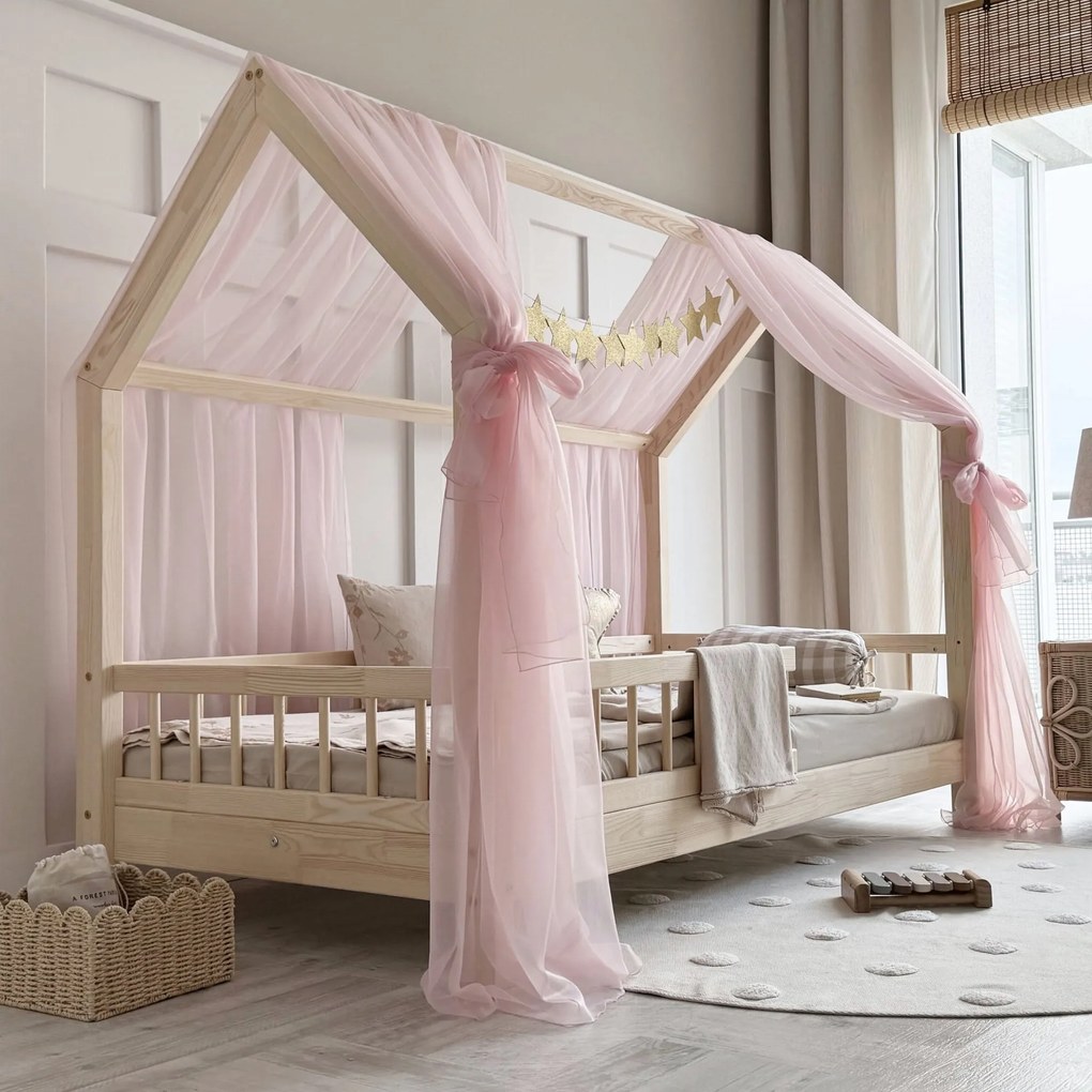 Κουρτίνα Οροφής Bianco Bed Pink Voile  Luletto