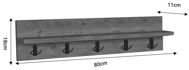 Κρεμάστρα τοίχου Esform oak μελαμίνης 80x11x18εκ 80x11x18 εκ.