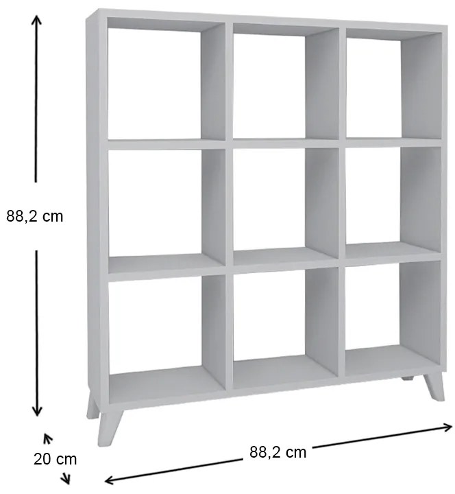 Βιβλιοθήκη μελαμίνης Saul Megapap χρώμα λευκό 88,2x20x88,2εκ.