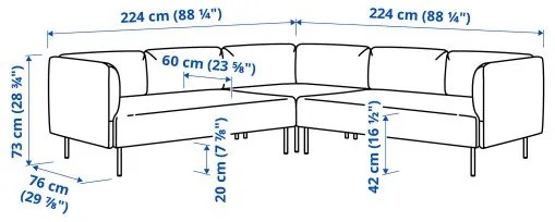 LILLEHEM γωνιακός καναπές 4 θέσεων 095.361.63