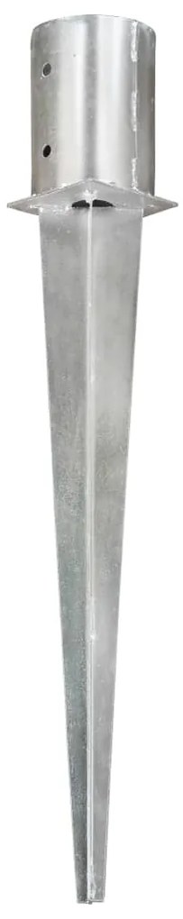 vidaXL Στηρίγματα Εδάφους 2 τεμ. Ασημί 10x76 εκ. Γαλβανισμένο Ατσάλι