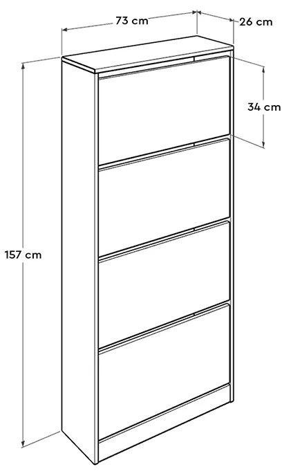 ΠΑΠΟΥΤΣΟΘΗΚΗ ΜΕΛΑΜΙΝΗΣ FLAT DUO MEGAPAP 24 ΖΕΥΓΩΝ ΣΕ ΧΡΩΜΑ ΛΕΥΚΟ 73X26X157ΕΚ.