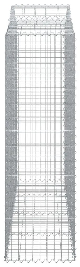 Συρματοκιβώτια Τοξωτά 12 τεμ. 200x50x160/180 εκ. Γαλβαν. Ατσάλι - Ασήμι