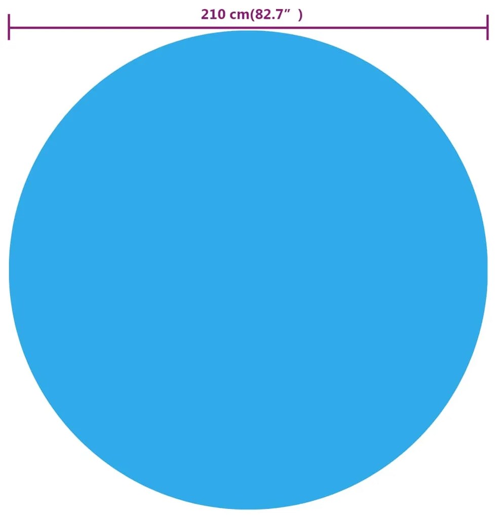 vidaXL Κάλυμμα Πισίνας Μπλε 210 εκ. από Πολυαιθυλένιο