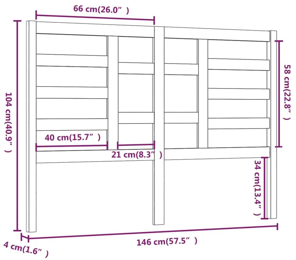 vidaXL Κεφαλάρι Κρεβατιού 146x4x104 εκ. από Μασίφ Ξύλο Πεύκου