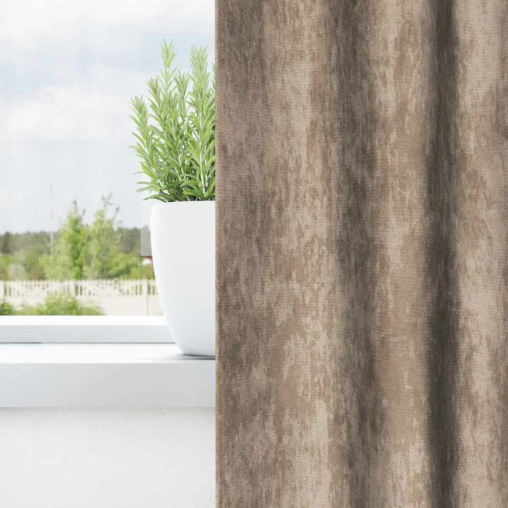 vidaXL Κουρτίνα με κουρτίνες 2 pcs Μπρονζέ 175 x 140 εκ. Βελούδο