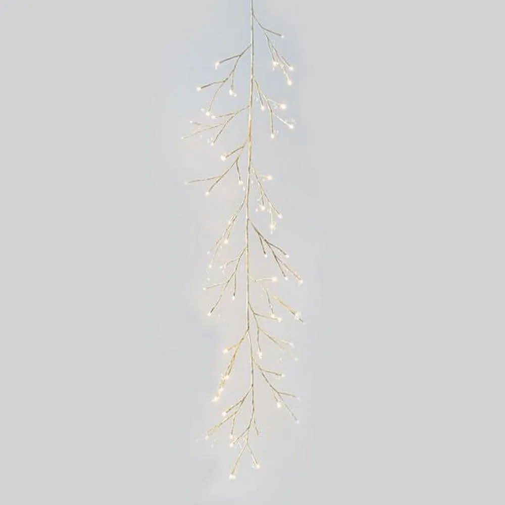 Κλαδί Με Κρυσταλλάκια Φωτιζόμενο 60 Led 600-22510 150cm 2500-3500K Με Timer Champagne