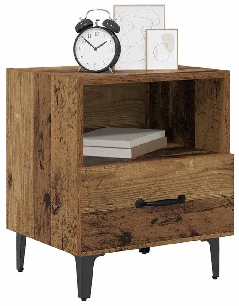 vidaXL Κομοδίνο Παλιό ξύλο 40 x 35 x 47,5 εκ Επεξεργασμένο ξύλο