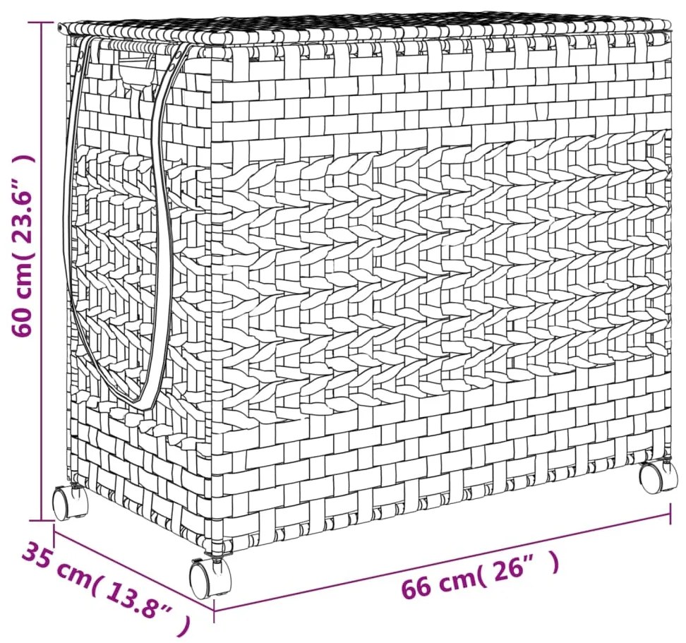 ΚΑΛΑΘΙ ΆΠΛΥΤΩΝ ΜΕ ΤΡΟΧΟΥΣ ΜΑΥΡΟ 66X35X60 ΕΚ. ΑΠΟ ΡΑΤΑΝ 372047