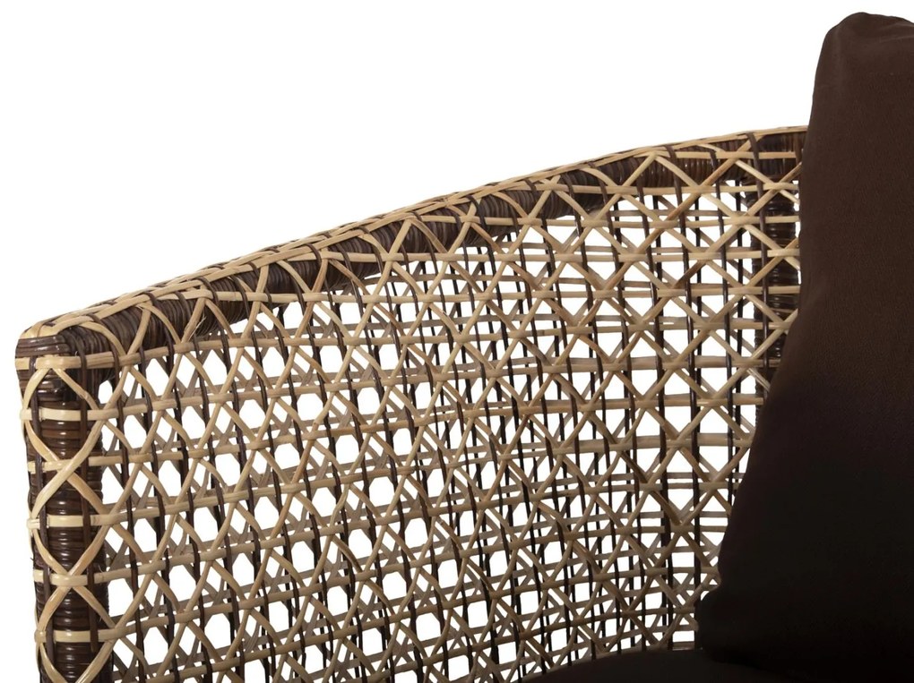 Καρέκλα - Πολυθρόνα SILMAR C6111 Καφέ - Φυσικό Rattan με Μαξιλάρια 82x76x85Υεκ. 82x76x85 εκ.