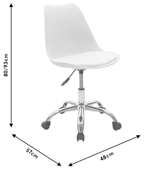 Καρέκλα γραφείου εργασίας Gaston II PP-PU μαύρο 48x57x80 εκ.