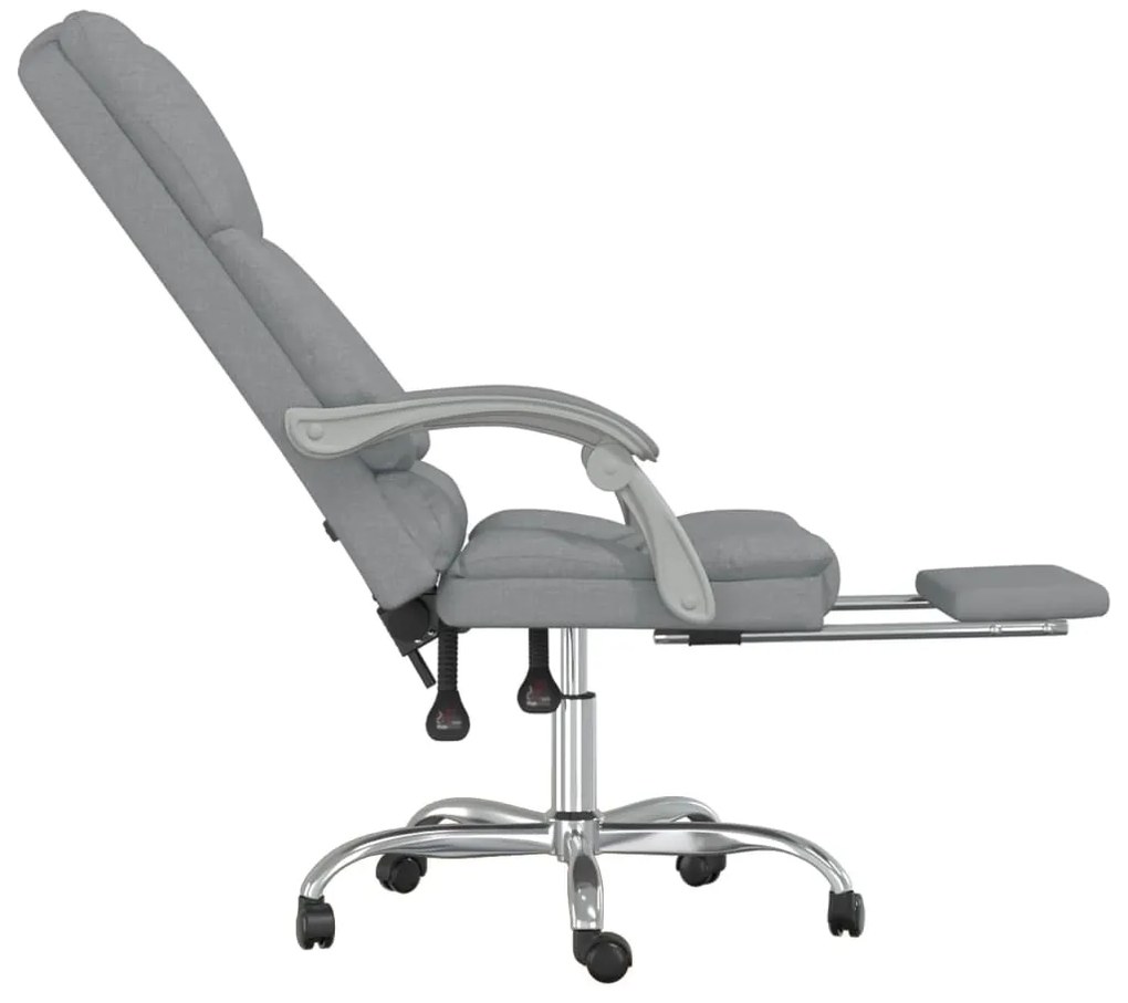 vidaXL Καρέκλα Γραφείου Μασάζ Ανακλινόμενη Ανοιχτό Γκρι Υφασμάτινη