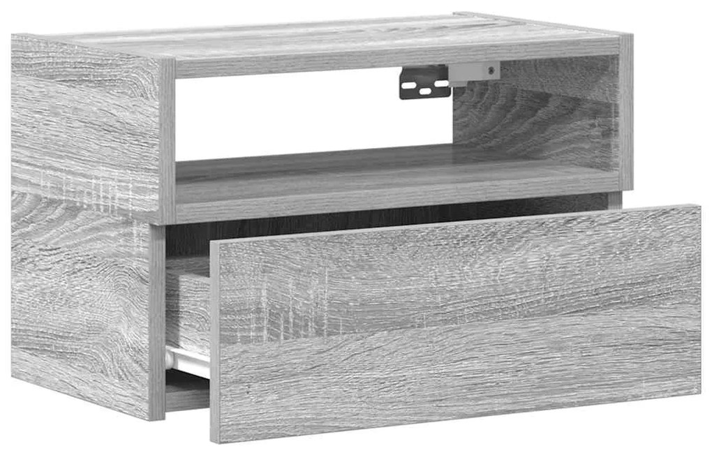 Κομοδίνα Επιτοίχια Γκρι Sonoma 45x26x28,5 εκ. - Γκρι