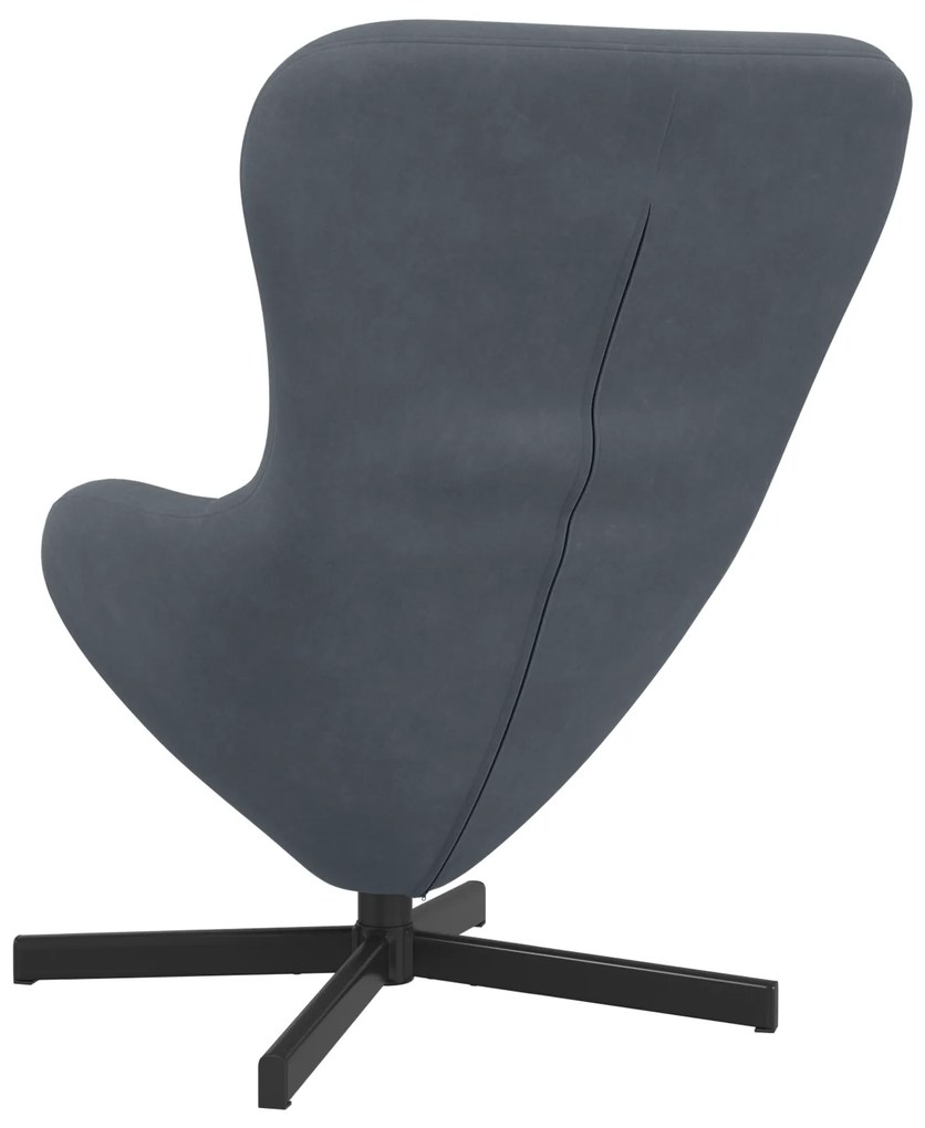 vidaXL Πολυθρόνα Αυγού Dark Grey Βελούδο