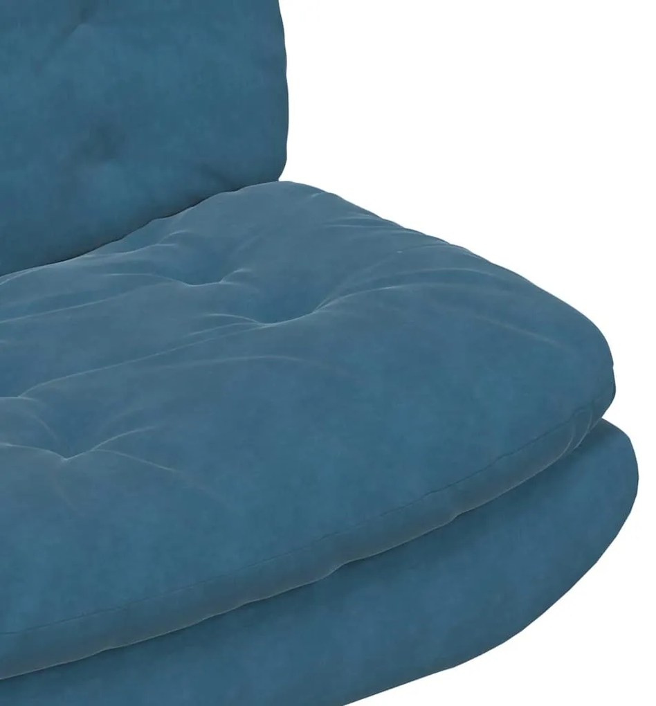 vidaXL Γυριστή Χαλαρωτική Καρέκλα Μπλε 63 x 75 x 76 εκ Βελούδο
