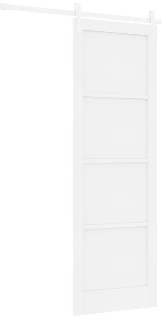 vidaXL Συρόμενη Πόρτα με Σετ Στήριξης Λευκή 78x232 εκ. Από Σκληρό Ξύλο Πεύκου