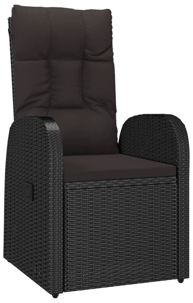 vidaXL Σετ Τραπεζαρίας Κήπου 11 τεμ Μαύρο από Συνθ. Ρατάν με Μαξιλάρια