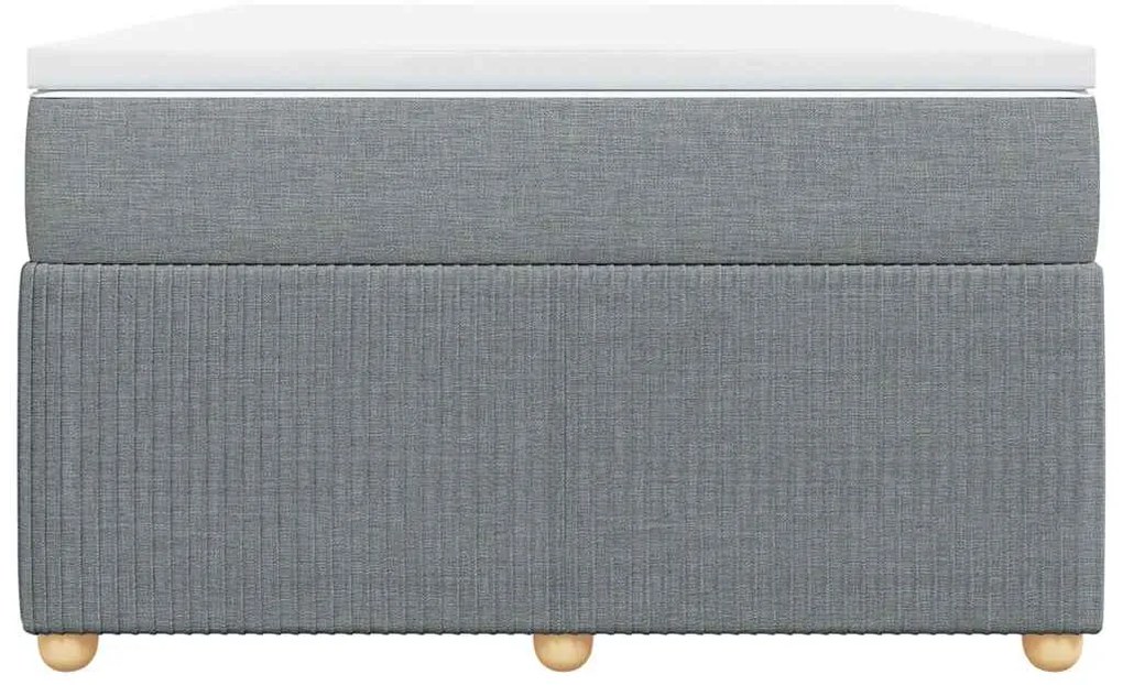 vidaXL Κρεβάτι Boxspring με Στρώμα Ανοιχτό Γκρι 120x190 εκ. Υφασμάτινο