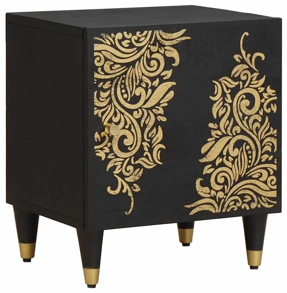 vidaXL Κομοδίνο με Πόρτα 2 pcs Μαύρο 40 x 33 x 46 εκ.