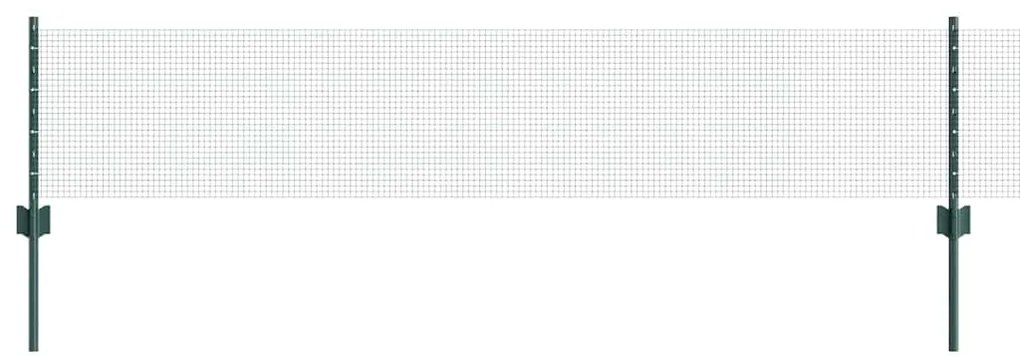 vidaXL Σιδερένιος φράχτης με 5 U Posts Πράσινος 0.4x10 μ