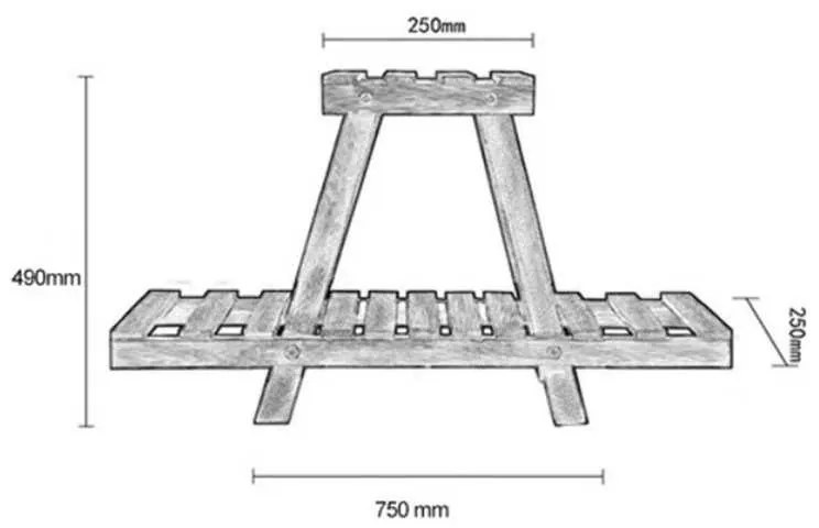 Ραφιέρα-σταντ φυτών Tisa pakoworld ξύλο καφέ 75x25x49εκ