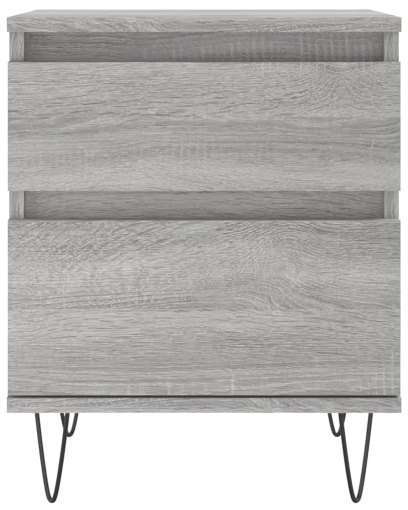 vidaXL Κομοδίνα 2 τεμ. Γκρι Sonoma 40 x 35 x 50 εκ. από Επεξεργ. Ξύλο