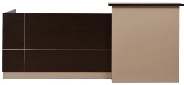 ΓΡΑΦΕΙΟ ΥΠΟΔΟΧΗΣ DALTON HM2068.01 ΜΕΛΑΜΙΝΗ ΣΕ WENGE-ΜΠΕΖ 240x80x106Υεκ.