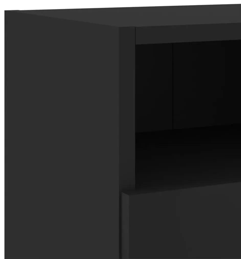 Ντουλάπι Τοίχου Τηλεόρασης Μαύρο 60 x 30 x 30εκ. από Επεξ. Ξύλο - Μαύρο