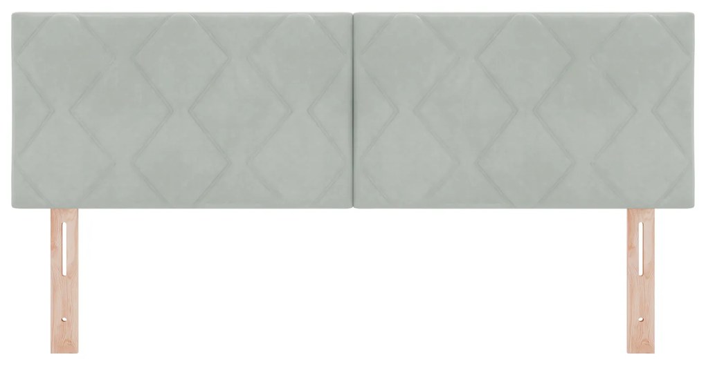 vidaXL LED Υποκολάτζα Σχέδιο Διαμαντιών Ανοιχτό Γκρι 160 εκ Βελούδο