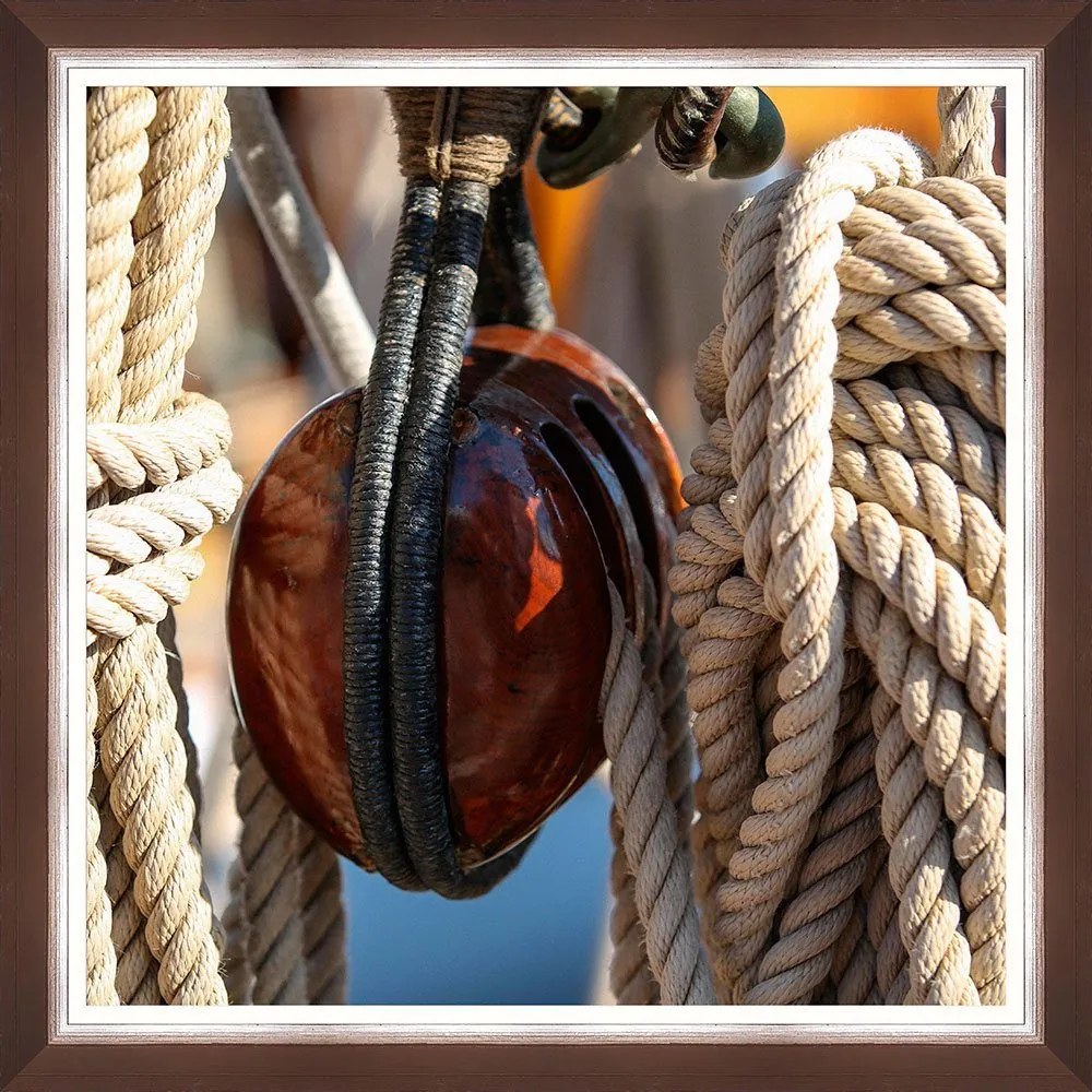Κάδρο Seagoing Iii Fa13390 70X70Cm White-Brown Mindthegap Square Ξύλο