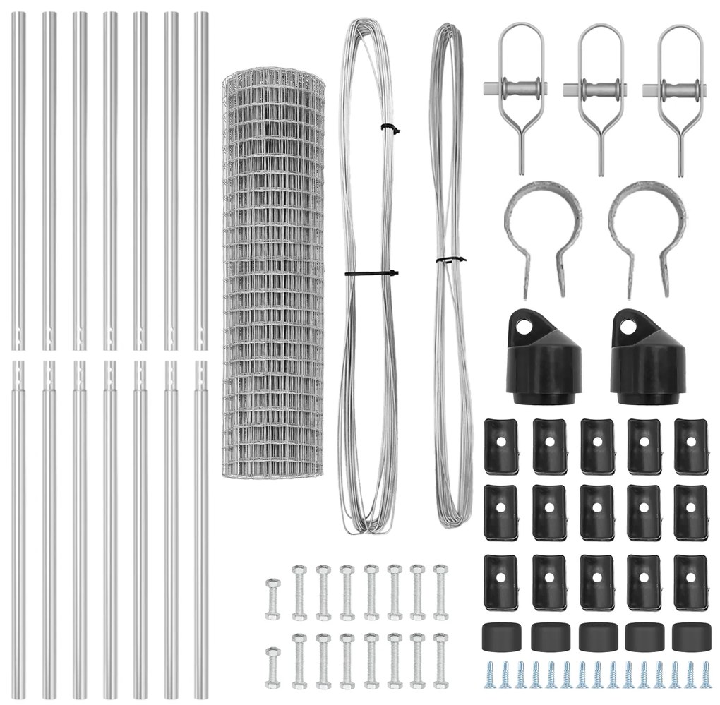 vidaXL Euro Fence με 7 Στηρίγματα 1.2x10μ Γαλβανισμένο Ατσάλι