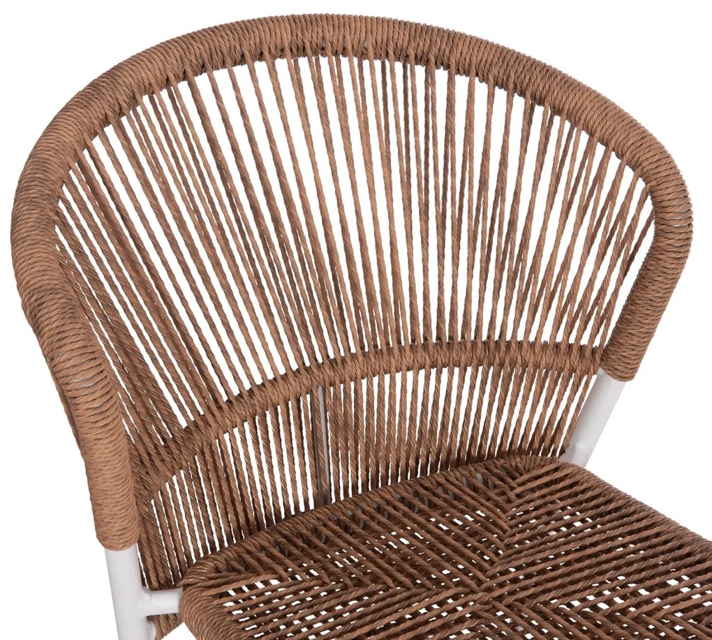 Καρέκλα LYNN C6267.02 Αλουμινίου Λευκή με P.E. Rattan Φυσικό 57x61x79Υ εκ. 57x61x79 εκ.