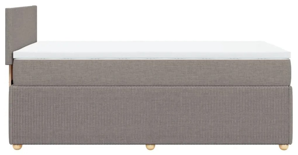 Κρεβάτι Boxspring με Στρώμα Taupe 100 x 200 εκ. Υφασμάτινο - Μπεζ-Γκρι