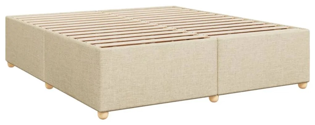 ΚΡΕΒΑΤΙ BOXSPRING ΜΕ ΣΤΡΩΜΑ ΚΡΕΜ 200X200 ΕΚ. ΥΦΑΣΜΑΤΙΝΟ 3289085