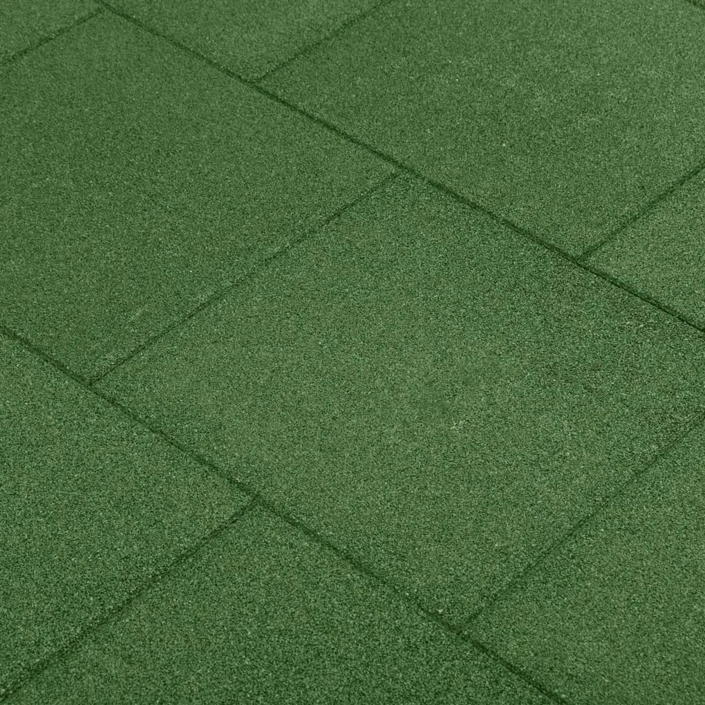 vidaXL Πλάκες Δαπέδου Ασφαλείας 6 τεμ. Πράσινες 50x50x3 εκ. Καουτσούκ