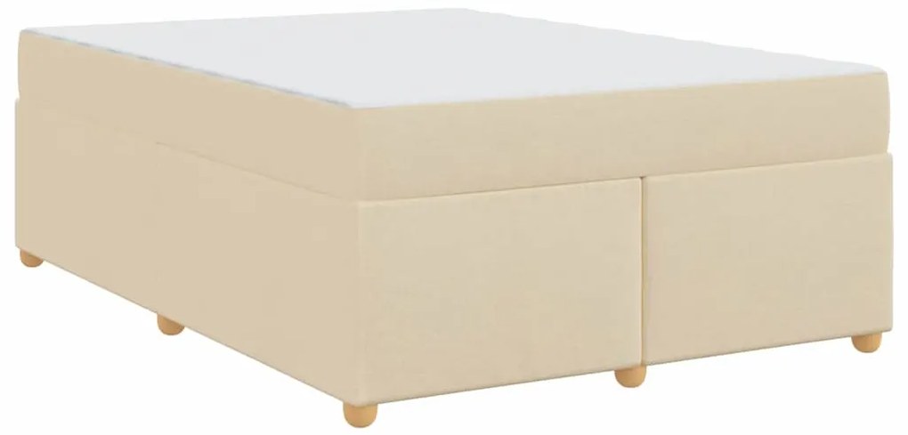 vidaXL Σκελετός Κρεβατιού με στρώμα Κρεμ 140 x 200 cm ύφασμα