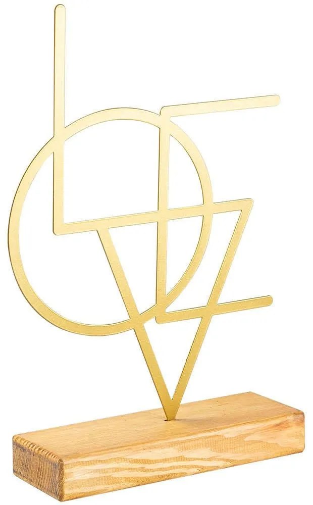 Διακοσμητικό Επιτραπέζιο Geometric 565TNL1144 21x4x41cm Natural-Gold Aberto Design Metal,Wood