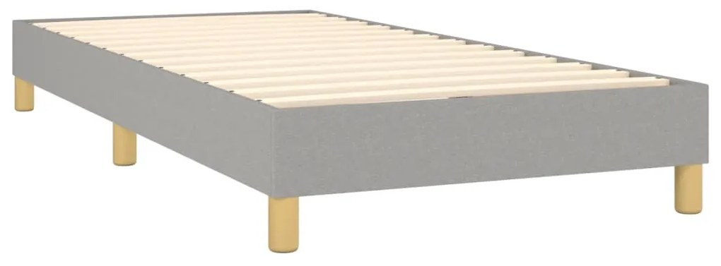 vidaXL Κρεβάτι Boxspring με Στρώμα & LED Αν.Γκρι 100x200 εκ Υφασμάτινο