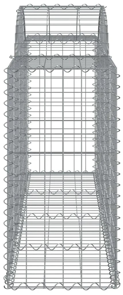 Συρματοκιβώτια Τοξωτά 15 τεμ. 200x50x80/100 εκ. Γαλβαν. Ατσάλι - Ασήμι