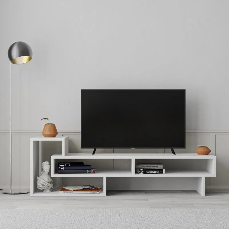 Megapap Έπιπλο Τηλεόρασης Tetra Λευκό 136,7x40x42εκ.