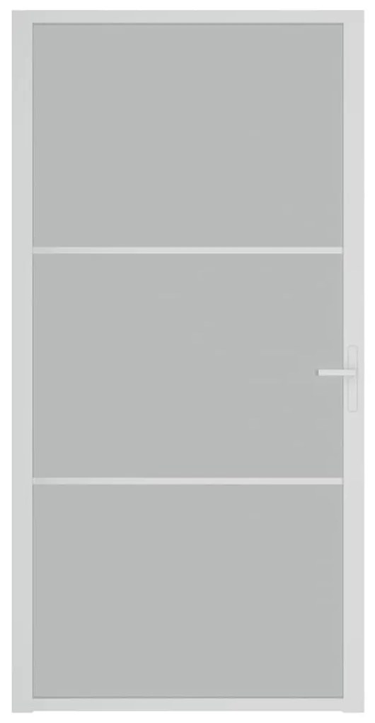 vidaXL Εσωτερική Πόρτα 102,5x201,5 εκ. Λευκή Ματ Γυαλί και Αλουμίνιο