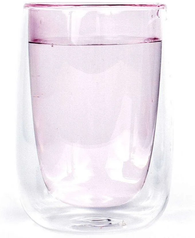 Ποτήρι Τσαγιού Doppler (Σετ 4Τμχ) SET-4-D200-P 240ml Clear-Pink Fundamental Γυαλί