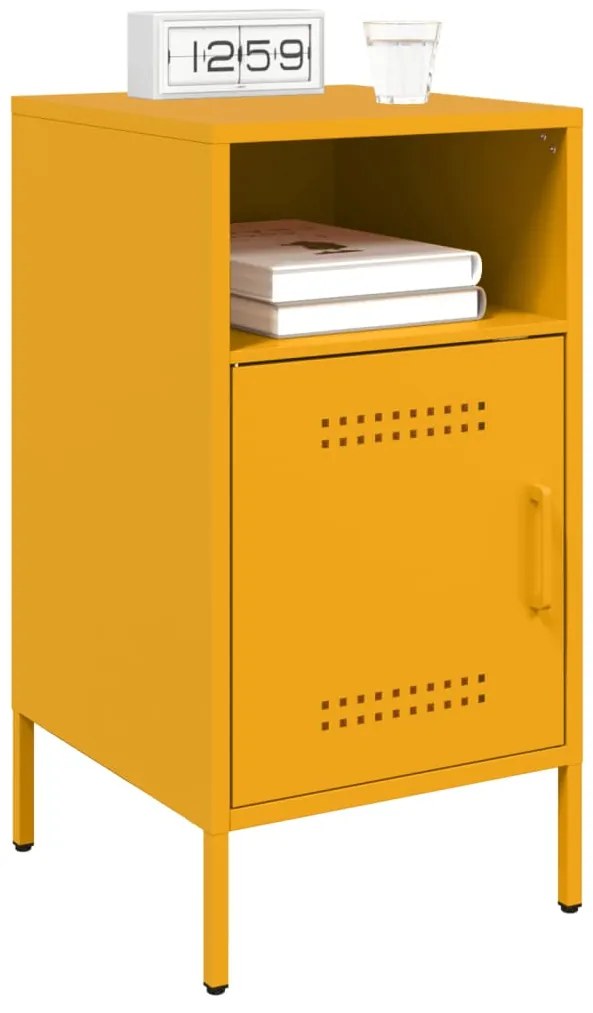 vidaXL Κομοδίνα 2 τεμ. Μουσταρδί 36 x 39 x 68 εκ. από Χάλυβα