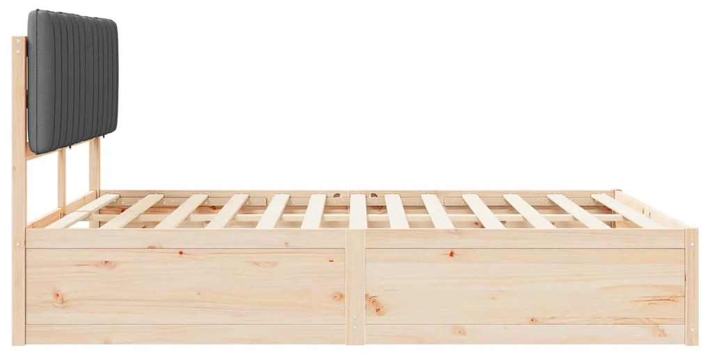 vidaXL Σκελετός Κρεβατιού με Επενδεδυμένο Κεφαλάρι Σκούρο Γκρι