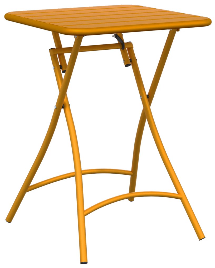 vidaXL Πτυσσόμενο Τραπέζι Κήπου Μουσταρδί 55x55x73 εκ. Ατσάλι