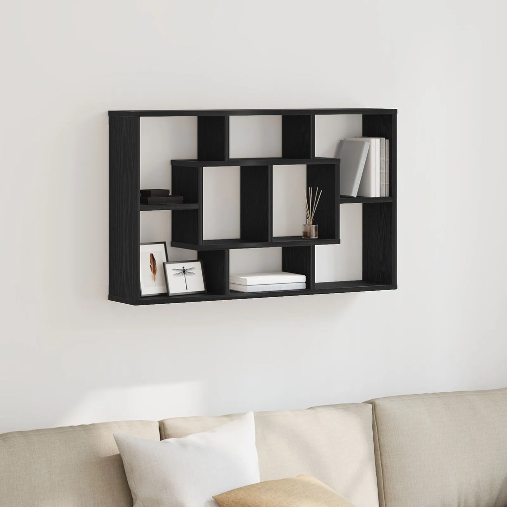 Ράφι Τοίχου - Μαύρη Δρυς, 85 x 16 x 52.5 εκ., Φτιαγμένο από Επεξεργασμένο Ξύλο